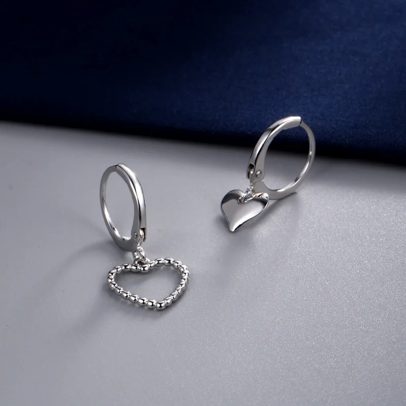 Xingyunday New  Asymmetry Heart Charm Studs Earrings For Women Party Jewelry Accessories