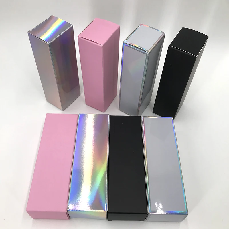 Custom Paper Box For Lash Shampoo Package Empty Holographic Pink Eyelashes Foam Boxes