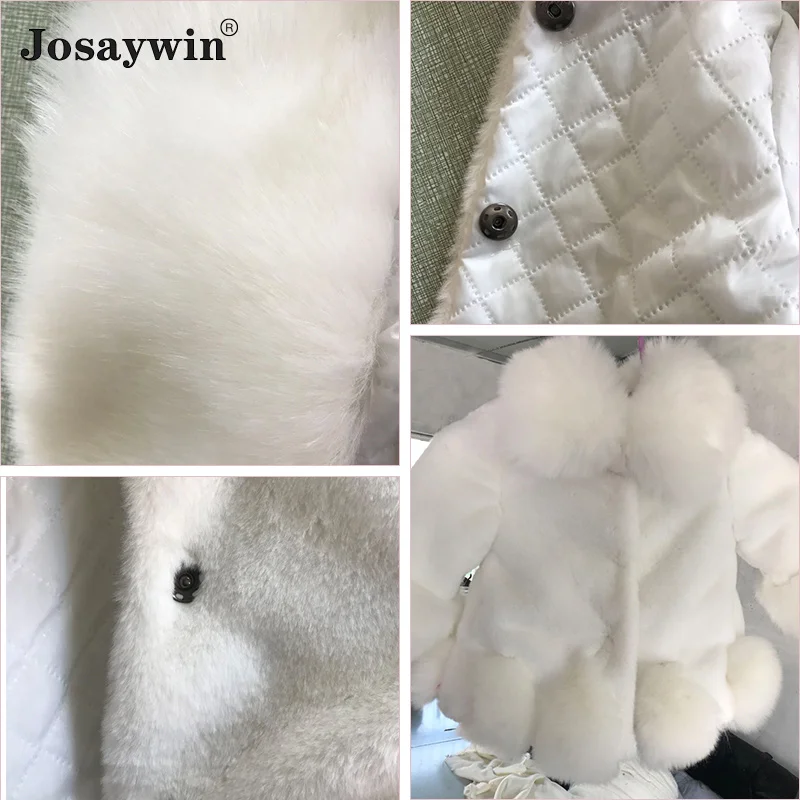 Winter Jacket Kids Girl Parkas Cute Warm Wedding Faux Fur Coat For Girls Children Winter Clothes Soft Party Baby Girl Coats