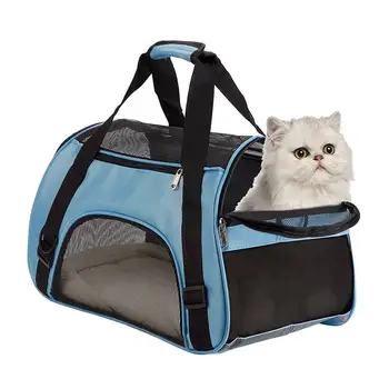 Bolsa de transporte portátil para cachorros, perros, gatos y gatitos, bolsa transportadora de animales para mascotas y conejos, jaula, cajas, soporte con estera, transpirable, carga de 5KG