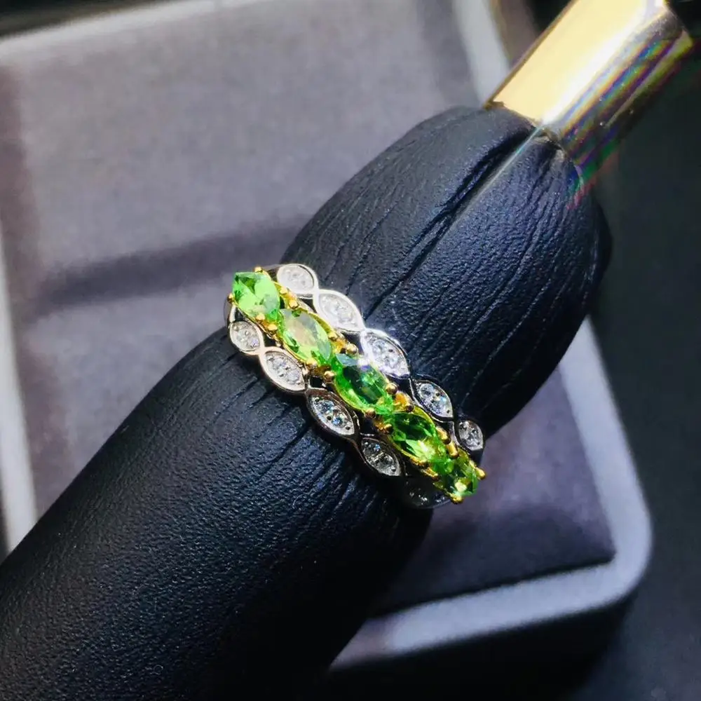 KJJEAXCMY fine jewelry natural Tsavorite 925 sterling silver new women ring support test trendy