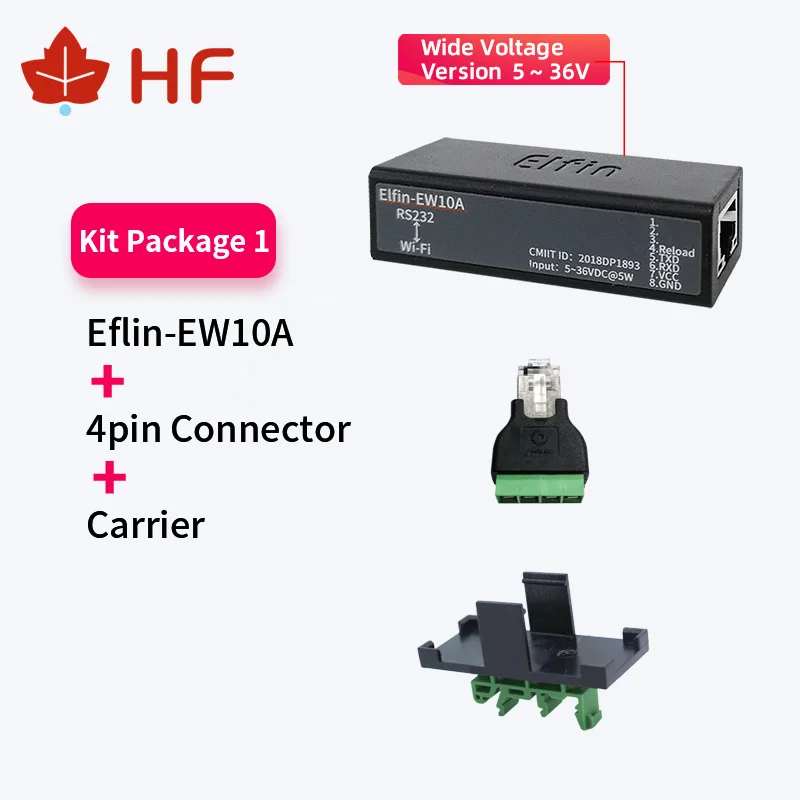 ขนาดเล็ก Elfin-EW10A อุปกรณ์เครือข่ายไร้สาย Modbus TPC IP ฟังก์ชั่น RJ45 RS232 WIFI Serial Server