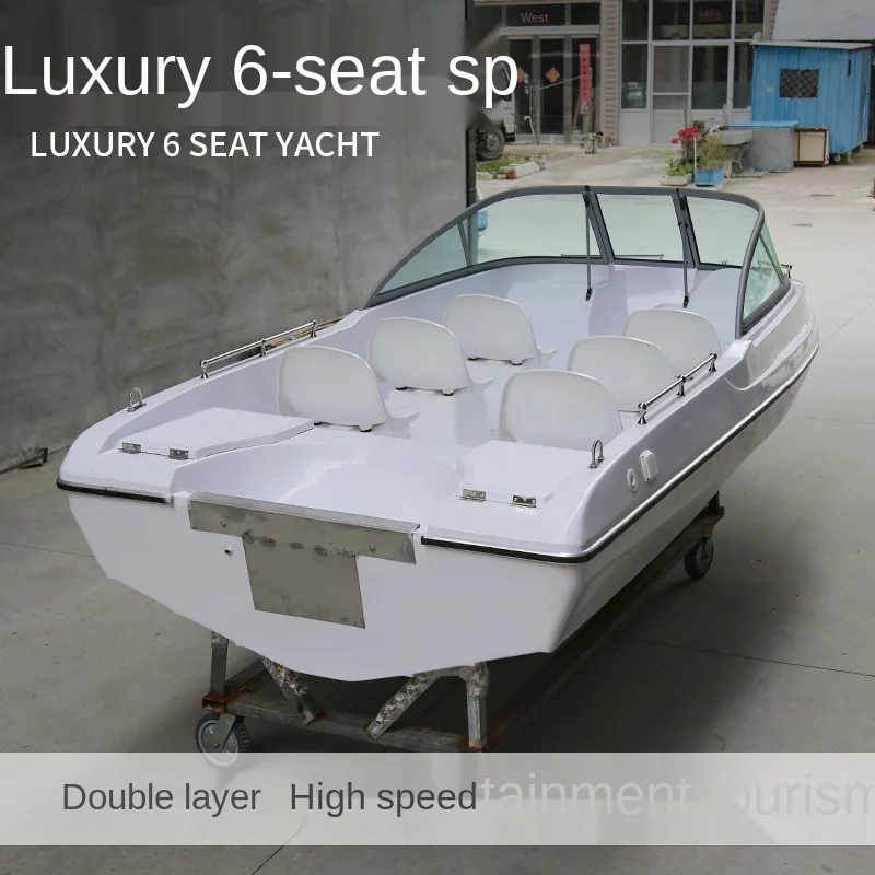 zq Luxury 6-Seat Speedboat Windshield Lure Boat Fishing Inflatable Boat Yacht High-Speed Boat