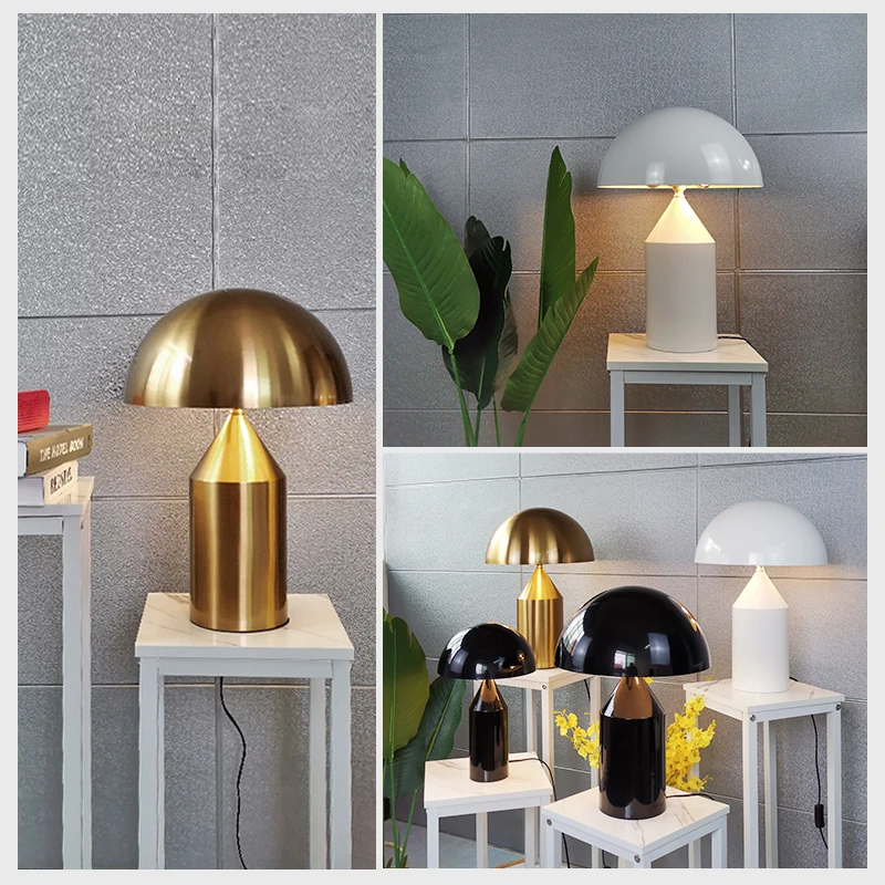 Modern Led Table Lamp Decoration Table Light Metal Mushroom Table Light E27 White Black Gold Good Quality Indoor Home Light