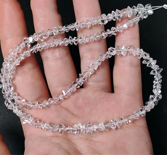 Herkimer Diamond crystal white baroque faceted 3-6mm FPPJ for making jewelry