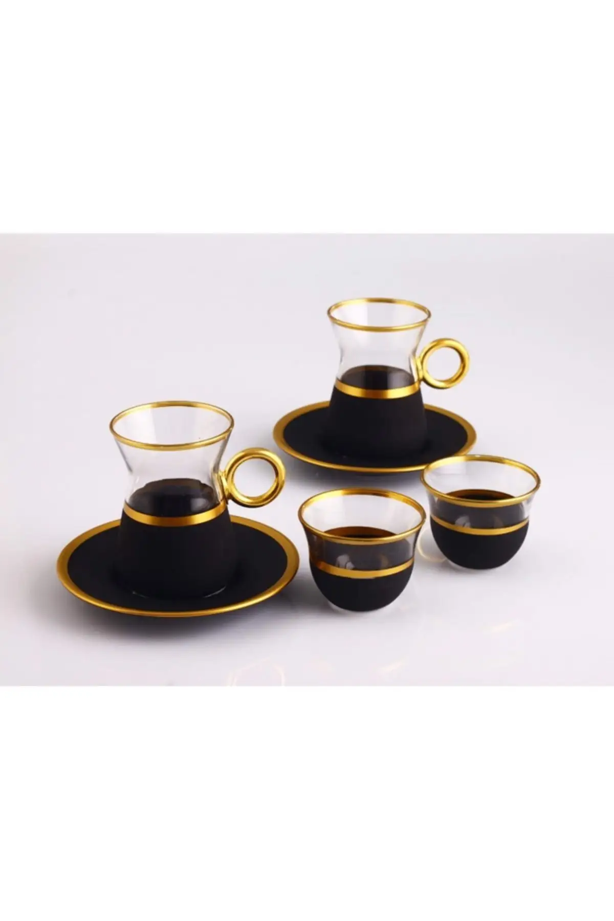 

Uras Serra Handle Leaf 6 Personality Tea And Mırra Cup Takımı-18 Piece English Tea Cup Glass Cup