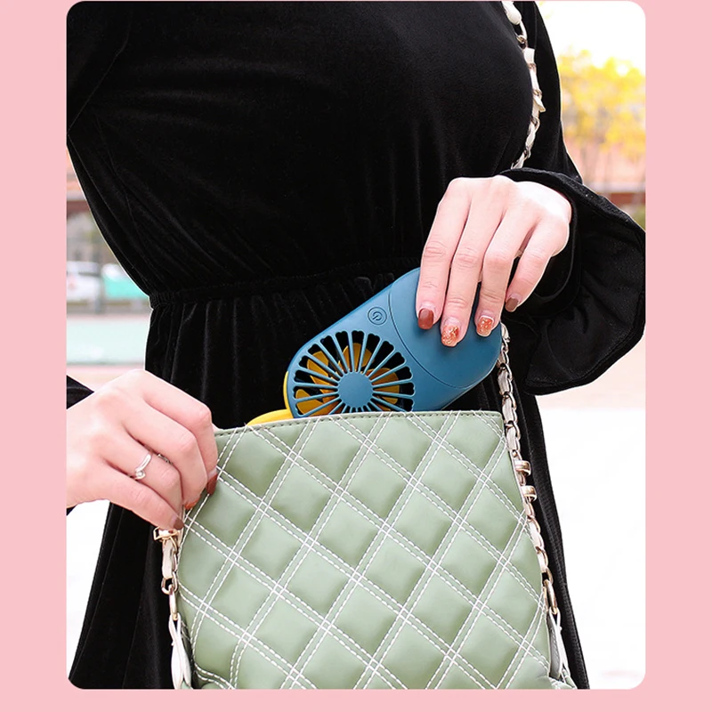 Portable Fan  USB Rechargeable Hand Fans For Women  Three Wind Speed And Night light Travel Make-up Mini Fan