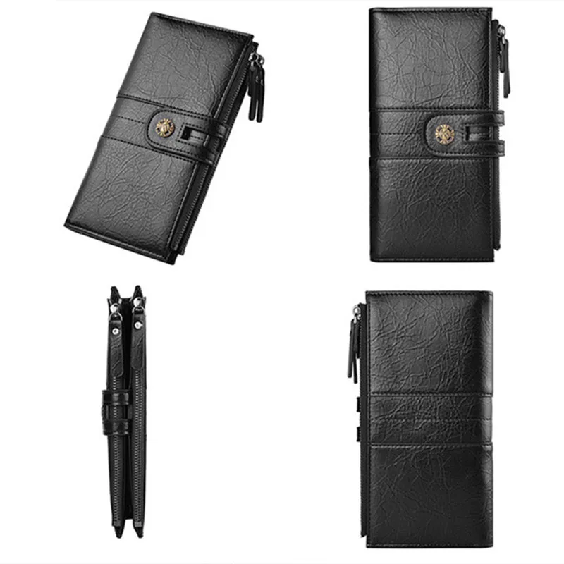 2024 New Wallets Are Exclusively For Long Men's Wallets Zipper Soft Wallets Mobile Wallets Multifunctional PU Waterproof Wallet