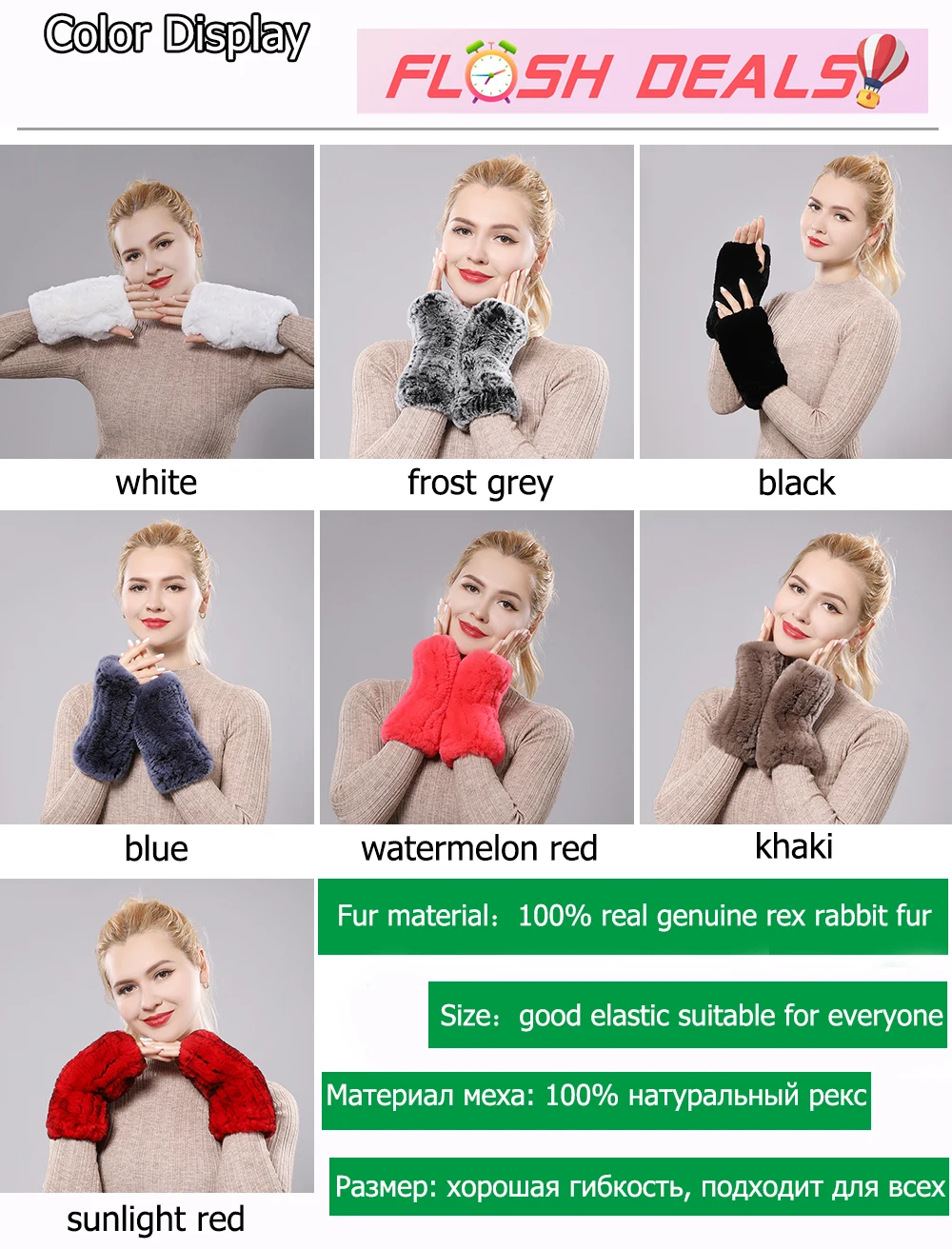 New Women 100% Real Genuine Knitted Rex Rabbit Fur Mittens Winter Warm Lady Real Fur Fingerless Gloves Handmade Knit Fur Mitten