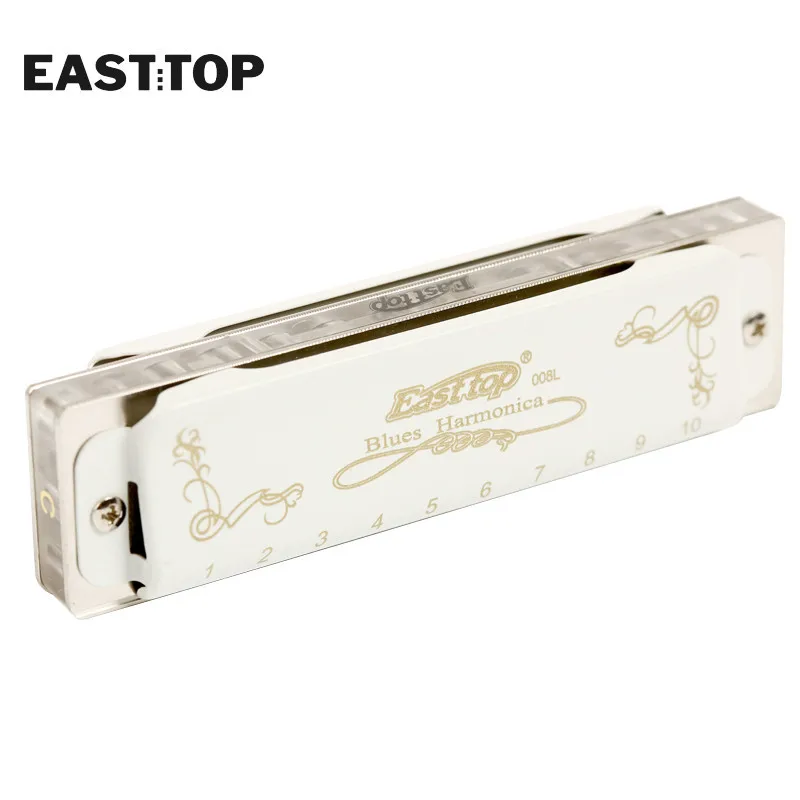 EASTTOP T008L Diatonic Blues Harmonica Key of D 10 Holes Harp Mouth Organ Harmonica for Adults Professionals