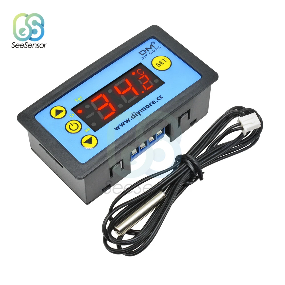 12V 24V 110V 220V LED Digital Thermostat Temperature Controller Regulator Heating Cooling Control Switch W3231 Replace W3230