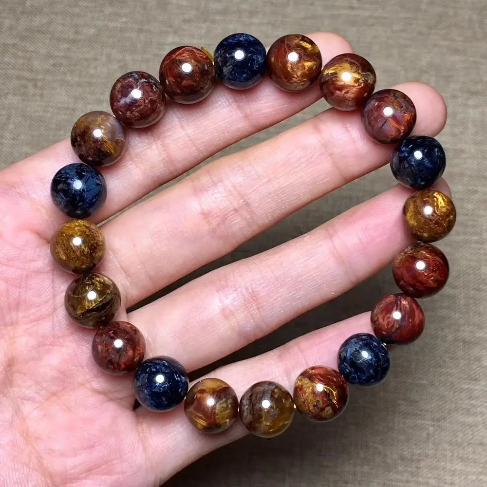 

Natural Pietersite Bracelet For Women Man Wealth Gift Crystal Namibia Stone Yellow Blue Red Beads Jewelry Strands AAAAA 8-13mm