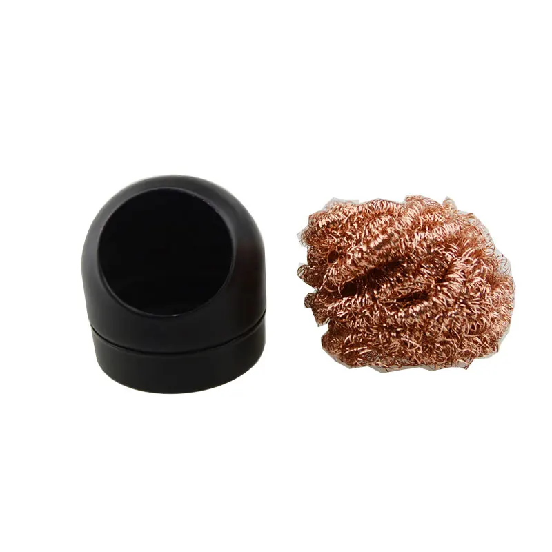 Wire soldering solder iron tip cleaner ball copper steel wool to remove solder tin residue and clean soldering iron tips