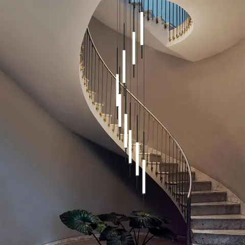 Chandelier Led Hanging Led Pendant Light Golden Black Long Line Hanging Long Branch Chandelier Compound Attic Living Room Staircase Lighting Chandelier