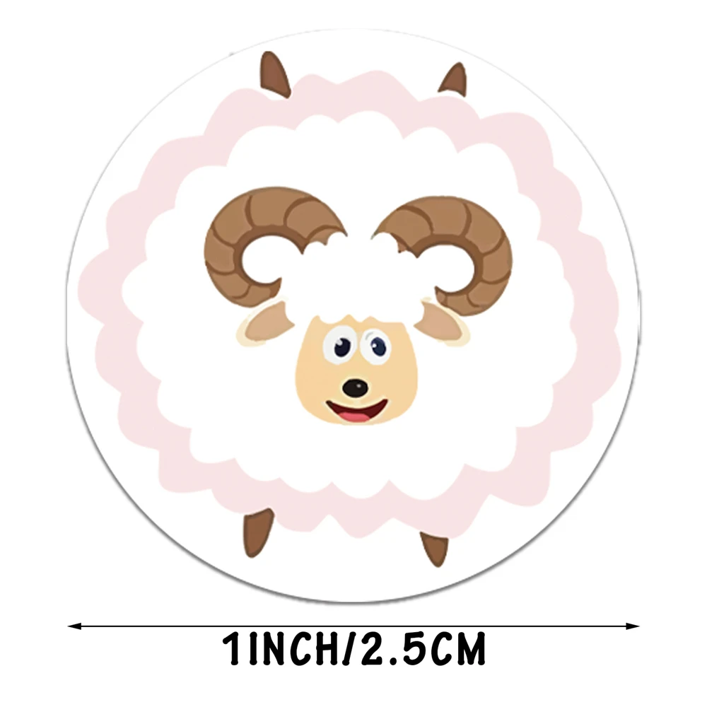 Autocollants ronds d'animaux de dessin animé 1 pouce, étiquette de récompense pour enfants, papeterie décorative fournitures scolaires pour enseignants, 100 à 500 pièces