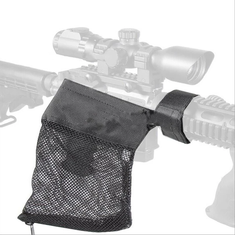 AR15 M4 Tactical Rifle Bullet Catcher Gun Cartridge Mesh Ammo Shell Recycling Wrap Around Zipper Bag Military Gear Storage Pouch