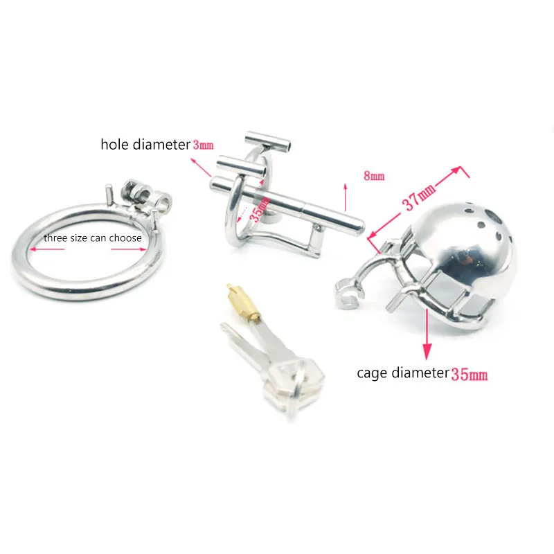 BLACKOUT New Stainless Steel Male Dual Use PA Chastity Device Penis Ring Cock Cage Adult Sex Toys Kidding Zone \