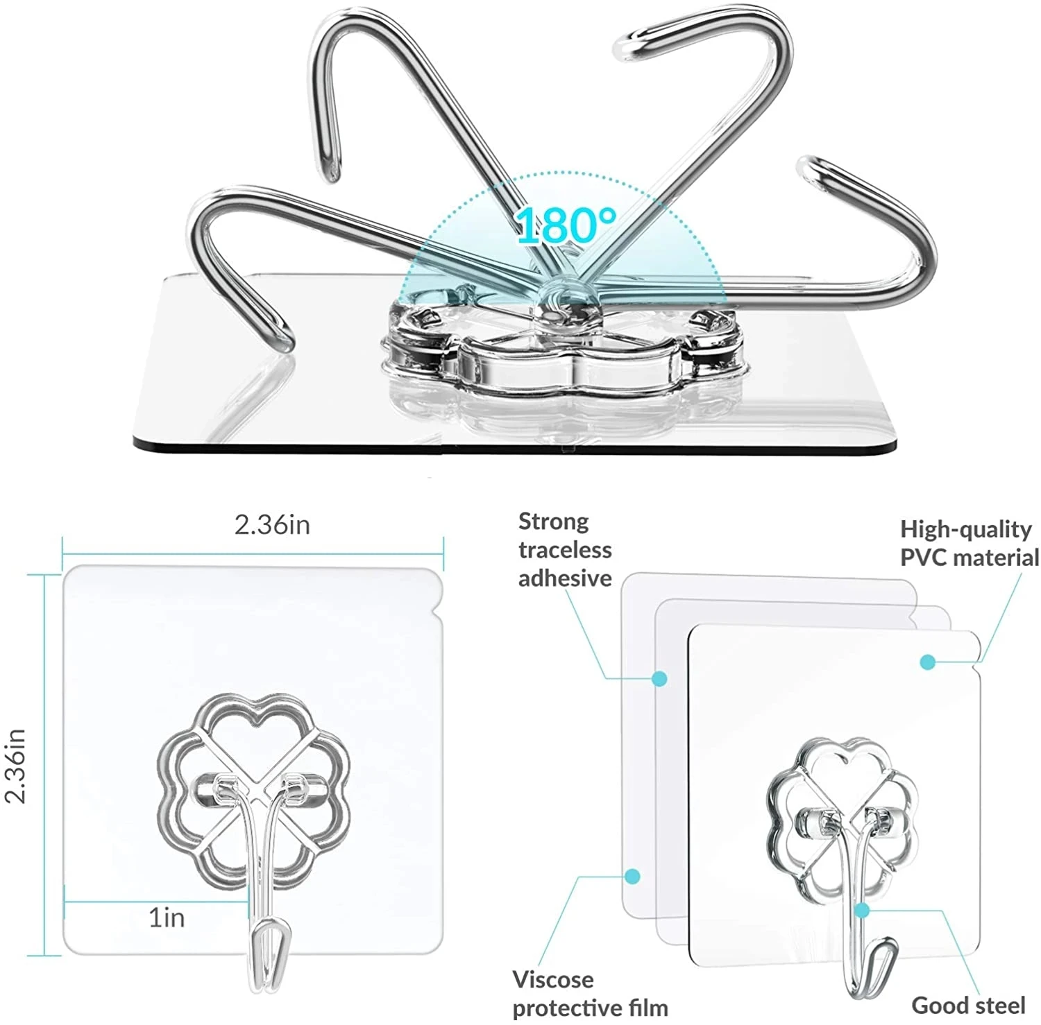 Transparent Strong Self Adhesive Door Wall Hangers Hooks Suction Heavy Load Rack Cup Sucker For Kitchen Bathroom Towel Hanging