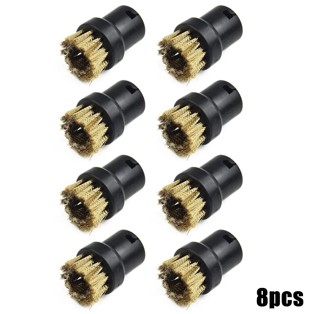 8pcs Round Brush Nozzles Brass Wire Brush Head Repalcements For KARCHER SC1 SC2 SC3 SC4 SC5 Steam Cleaner Accessories