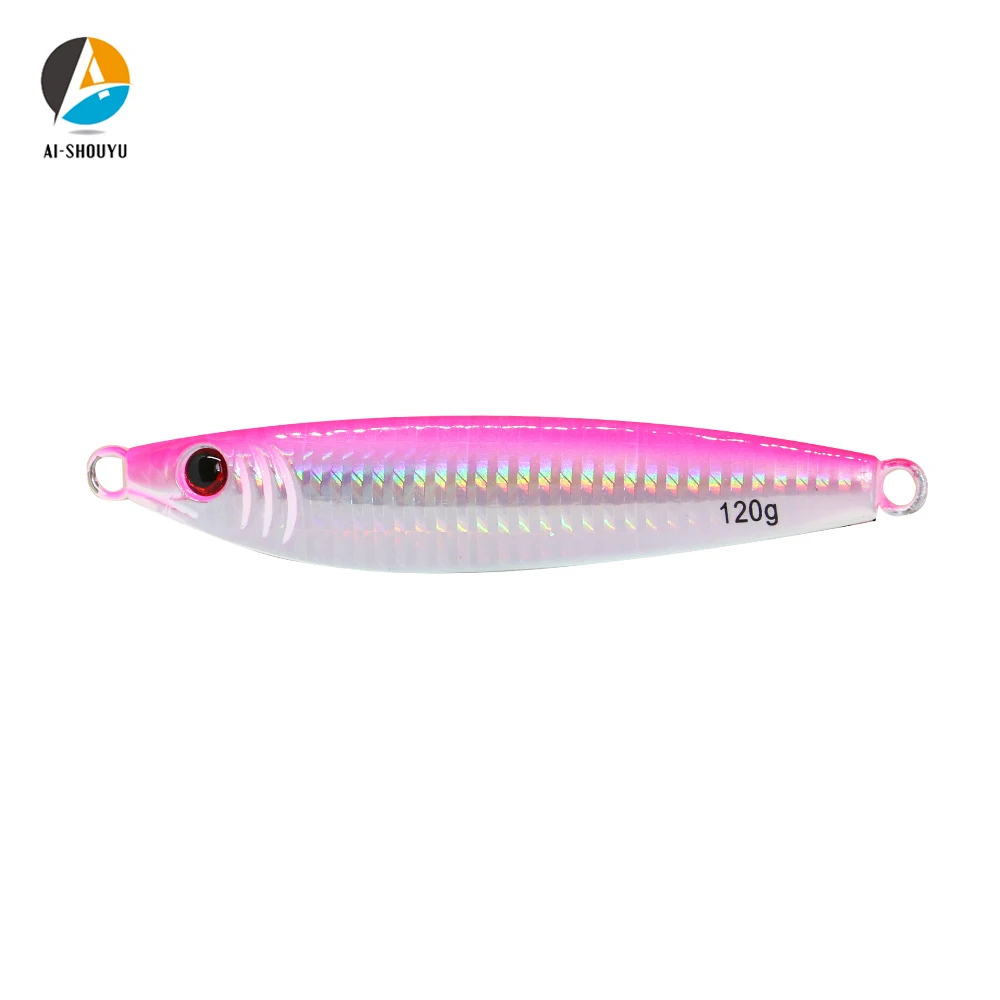 AI-SHOUYU 1pc 새로운 금속 지그 낚시 미끼 120g 150g 200g 느린 지그 리드 미끼 하드 낚시 지그 태클 바다 낚시 미끼