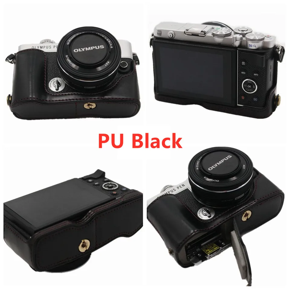 Olmpus-レザーケース付きのCorePUケース,カメラペン用ベースカバーE-P7