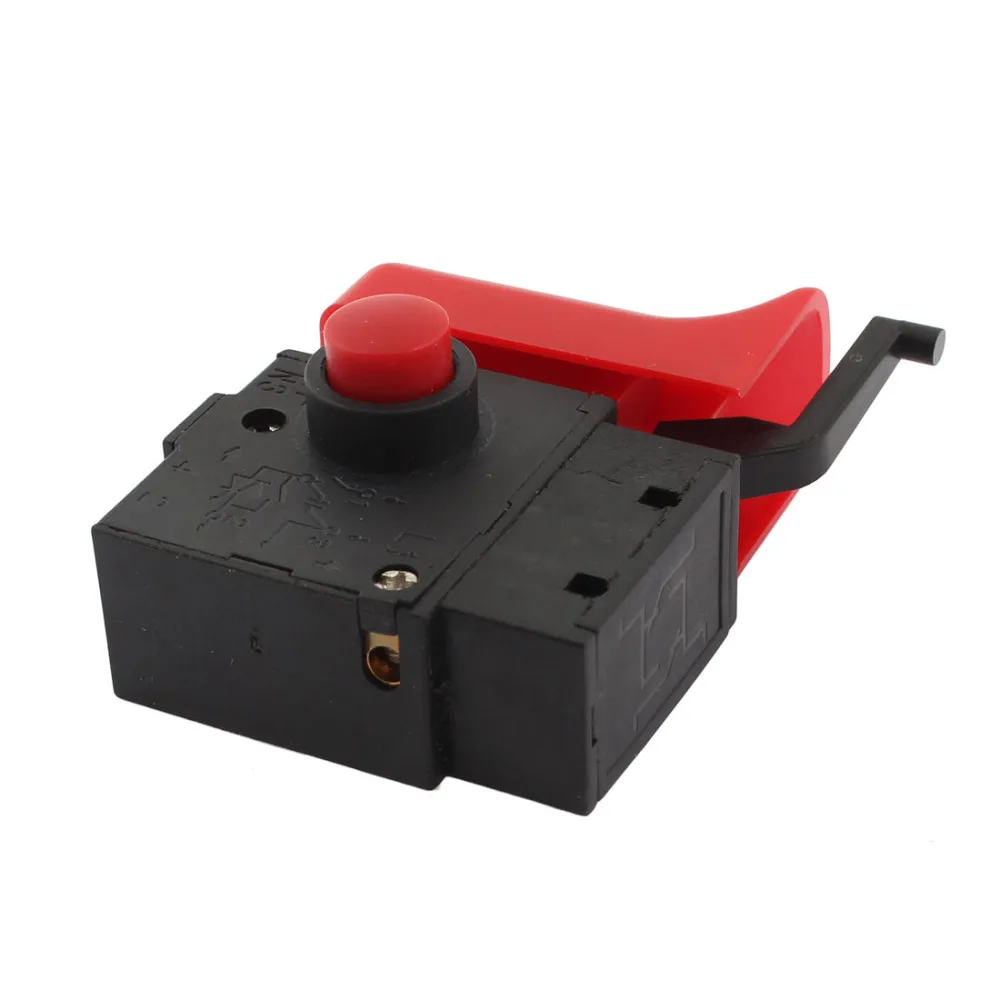 250V 6A 5E4 Lock On Power Tool Electric Drill Trigger Switch Black Red  FA2-6/1BEK