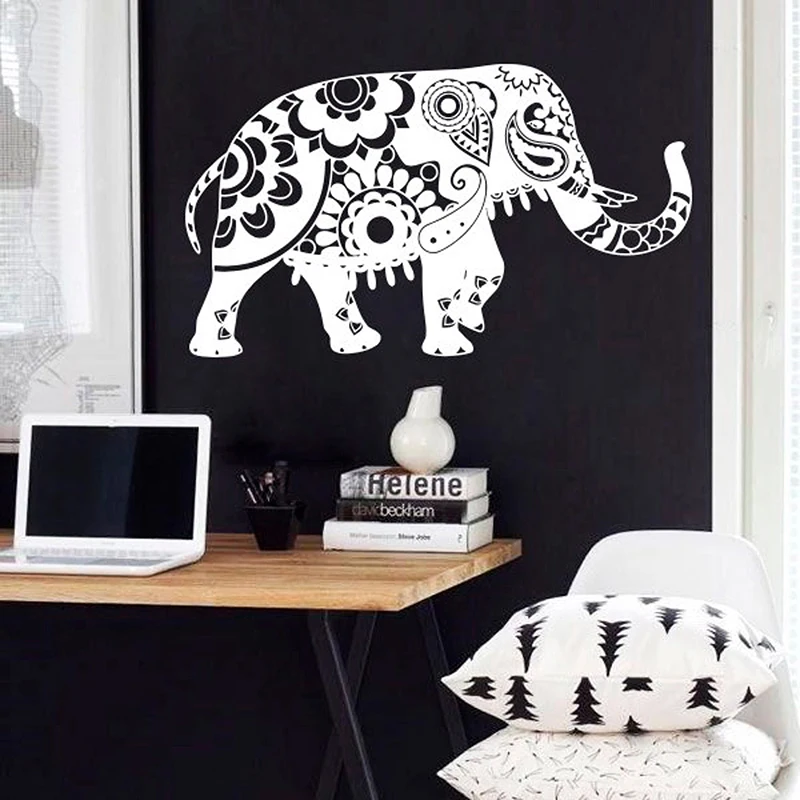 

Bohemian Elephant Mandala Meditation Wall Sticker Vinyl Home Decor Living Room Bedroom Yoga Studio Decals Removable Murals S222