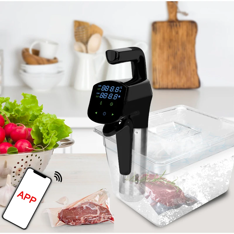 Máquina de cozimento elétrica sous vide app wifi rápido-aquecimento circulador de imersão fogão preciso com temporizador de temperatura precisa