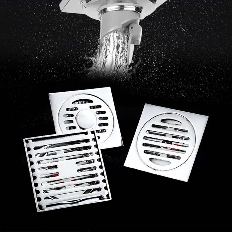 Straight line drainage floor drain, 10*10 stainless steel odorless, anti-return water, anti-rust, toilet floor drain