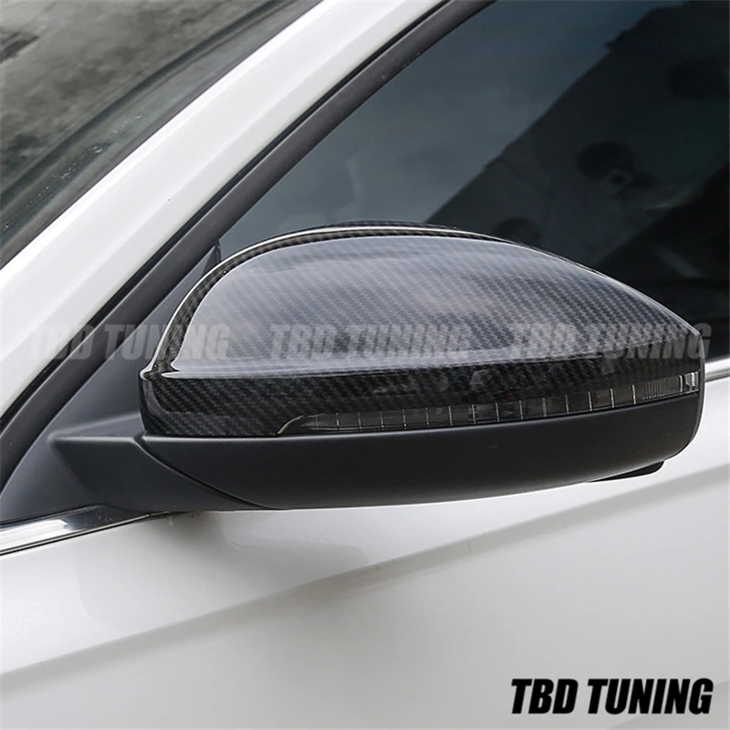 Carbon Fiber Look Mirror Cover For Volkswagen VW Sagitar 2019+ Replacement Style Carbon Fiber Look Rear View Mirror Cover