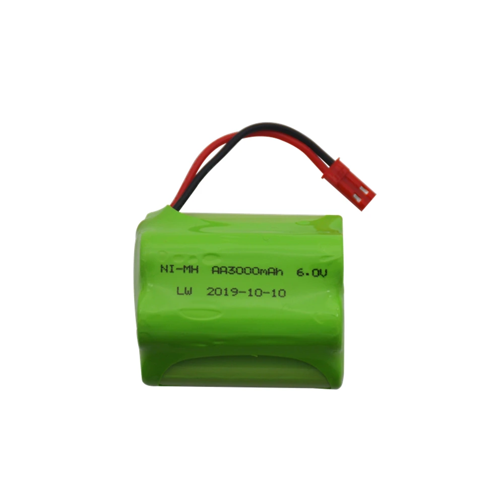 バッテリー充電器セット,6v,3000mah,ラジコンカー,ロボット,タンク,ガン,ボート用,jstプラグ付き,aa,2400mah,6v nimh,充電式