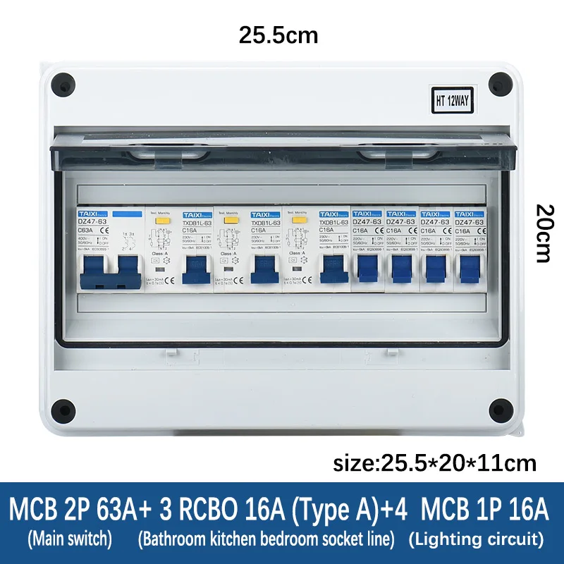 Waterproof Electrical Distribution Box With Circuit Breaker MCB Household Switch Power Plastic Junction Wire Box IP65