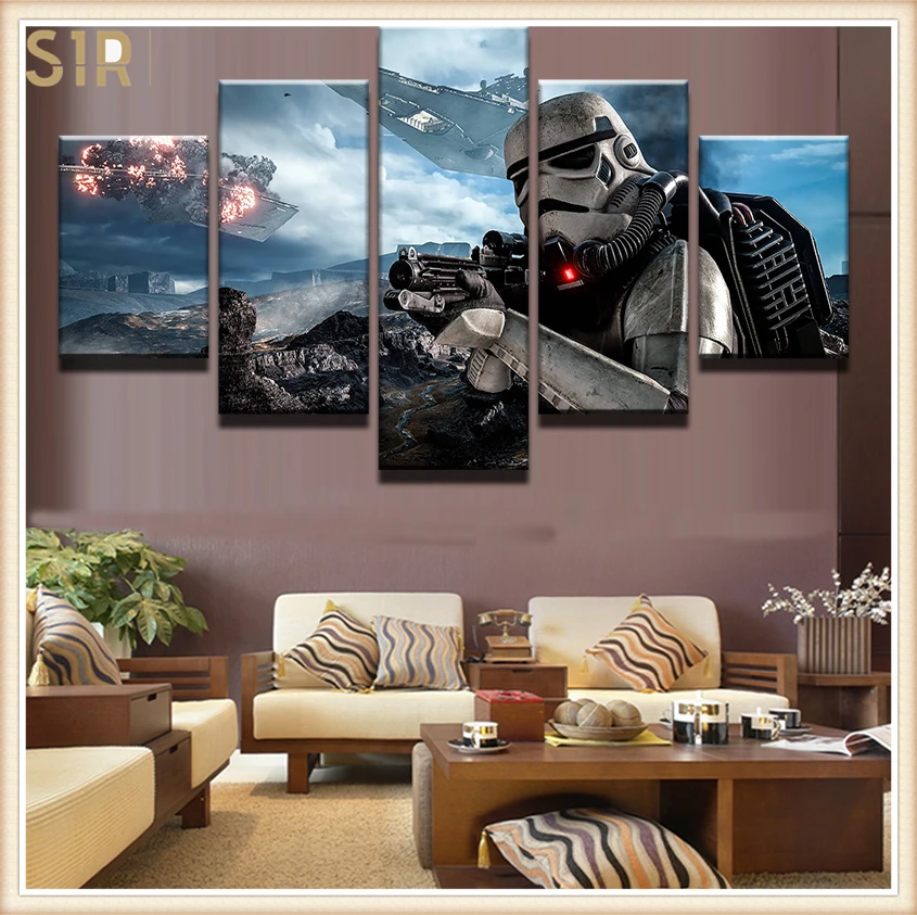 

Star War Decorations for 5 Part Movie HD Poster Living Room Decoration Room Decor Anime Wall Art Star War Poster Wall Decor