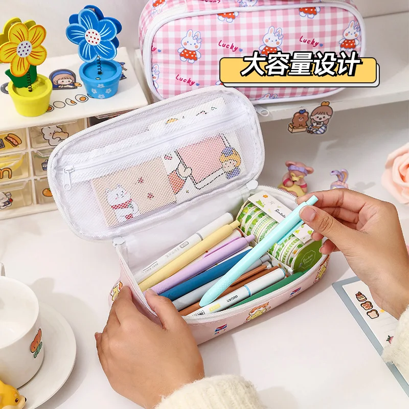 Flexible Big Pencil Case Pouch Bag Fabric Quality School Supplies Stationery Gift School Cute Pencil Box Pencilcase Pencil Bag