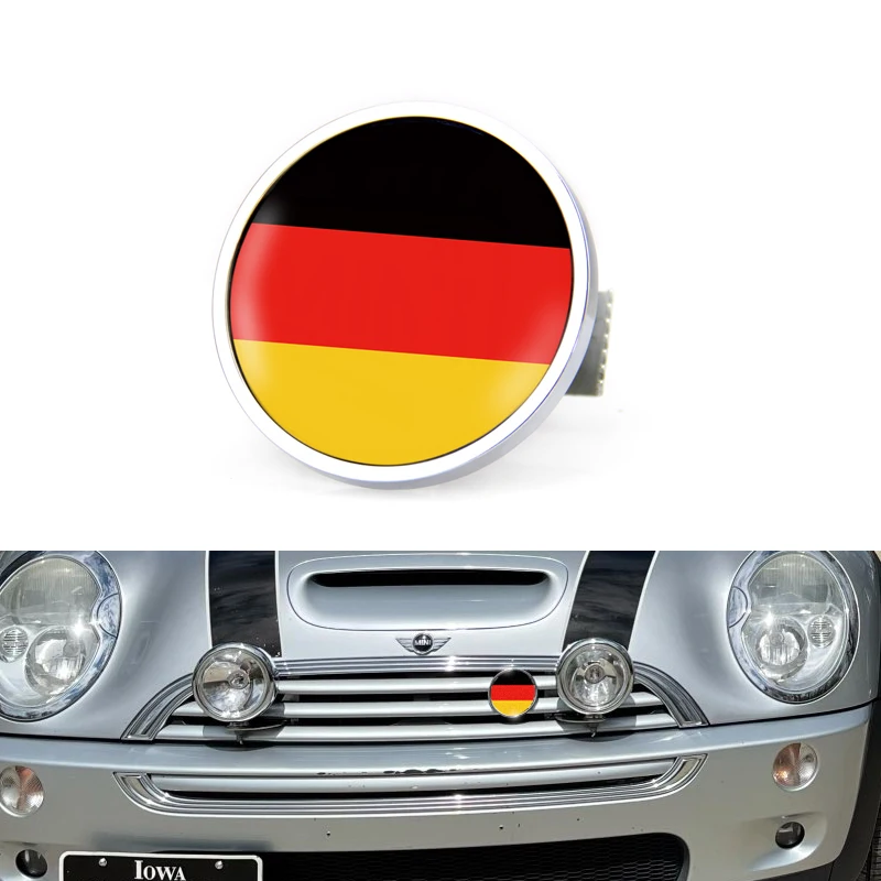 Car 3D Metal Front Grille Germany Deutschland  Flag Emblem Badge Sticker Mini Cooper Accessories Countryman Clubman all version