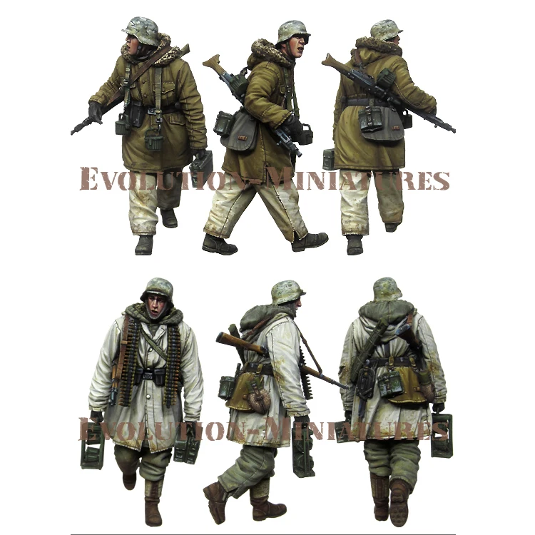 1/35 Resin Model figure GK Soldier MG Team. Kharkov 1943 WWII Military theme Unassembled and unpainted kit