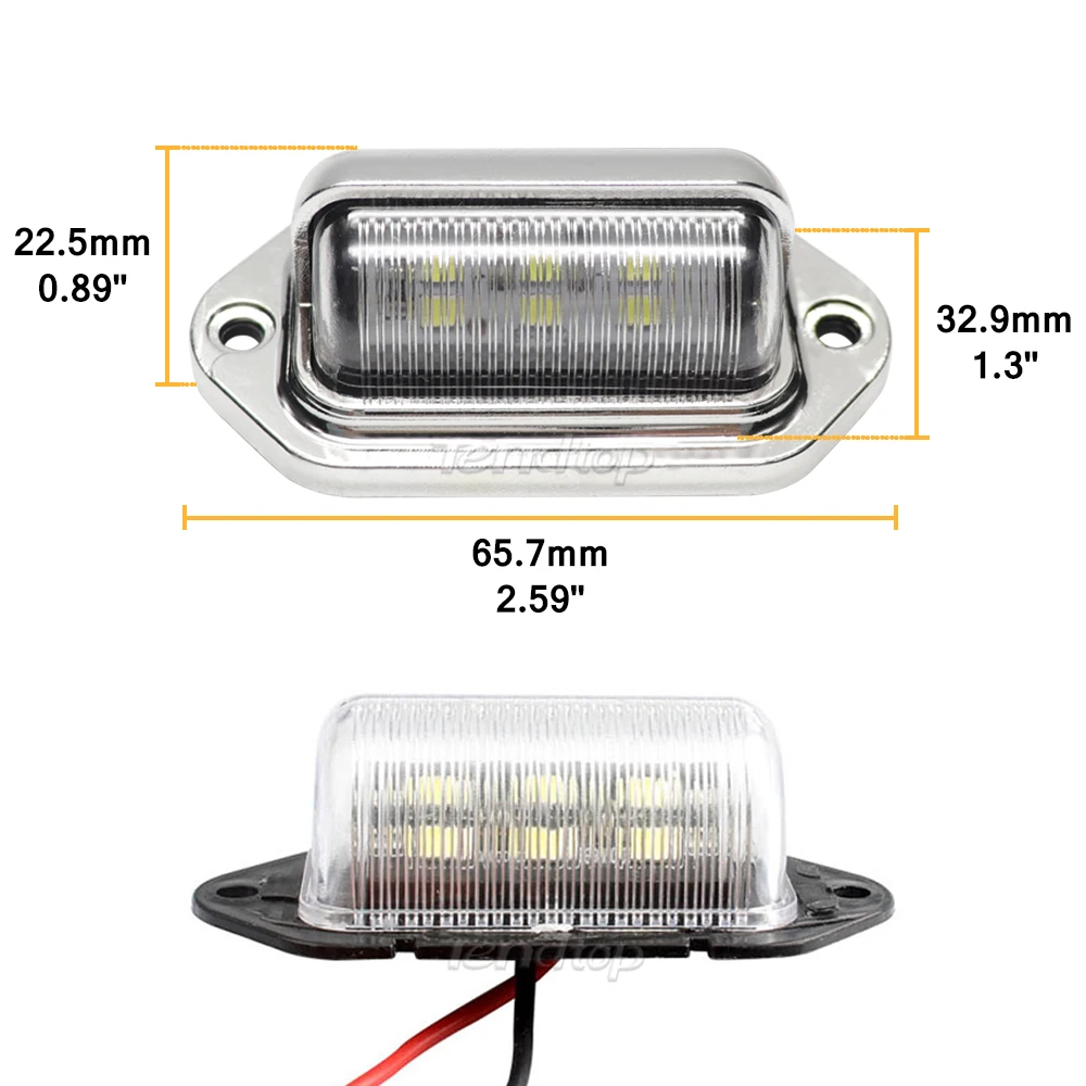 Oświetlenie Led tablicy rejestracyjnej samochodu numer lampy 100% wodoodporny Facelift dla ciężarówki przyczepy Van krok dzięki uprzejmości światła Dome Cargo Lights