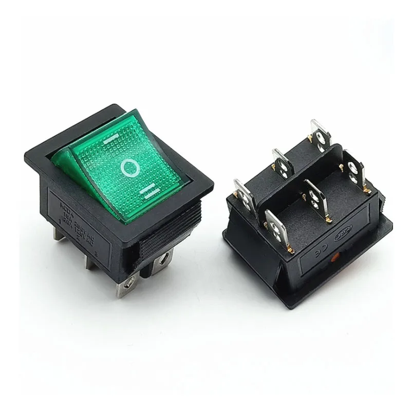 KCD4 1PCS Rocker Switch Power Switch ON-OFF-ON 3 Position 6 Electrical equipment With Light Switch 16A 250VAC/ 20A 125VA