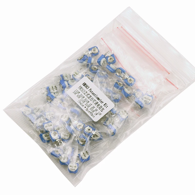 65pcs  RM063 vertical blue white adjustable resistor kit 100 ohm -1M ohm 13 kinds * 5 PCS=65PCS