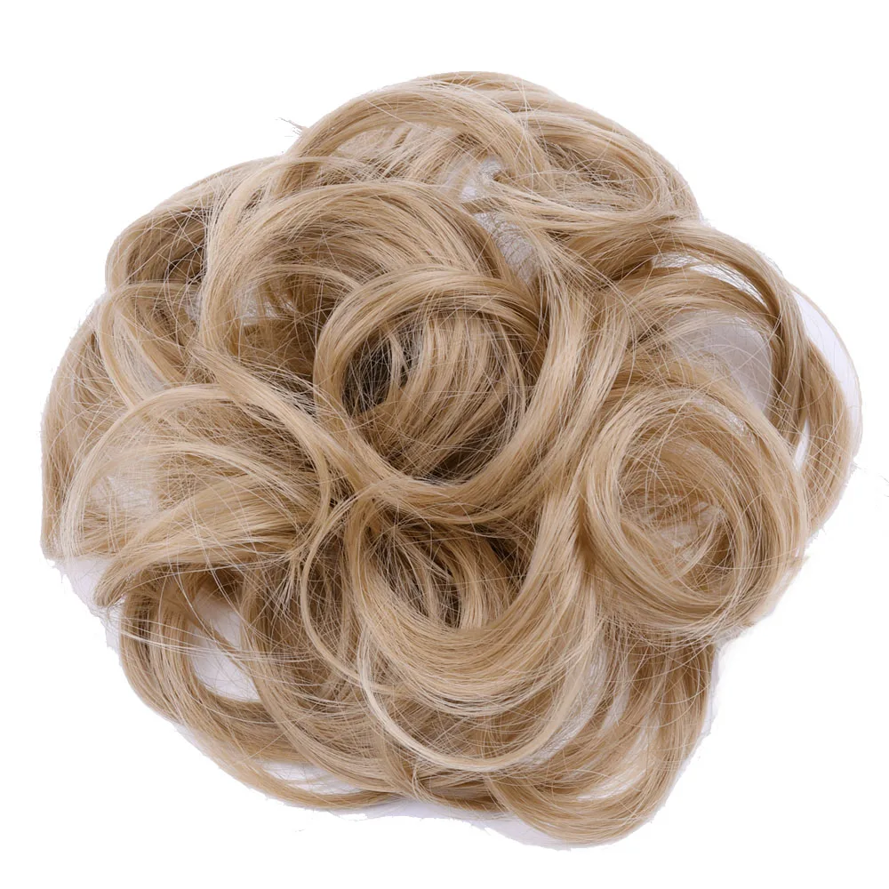 Synthetischer, elastischer, unordentlicher Haarknoten, hitzebeständig, falsches Haarteil, süßer Pferdeschwanz-Chignon für Damen