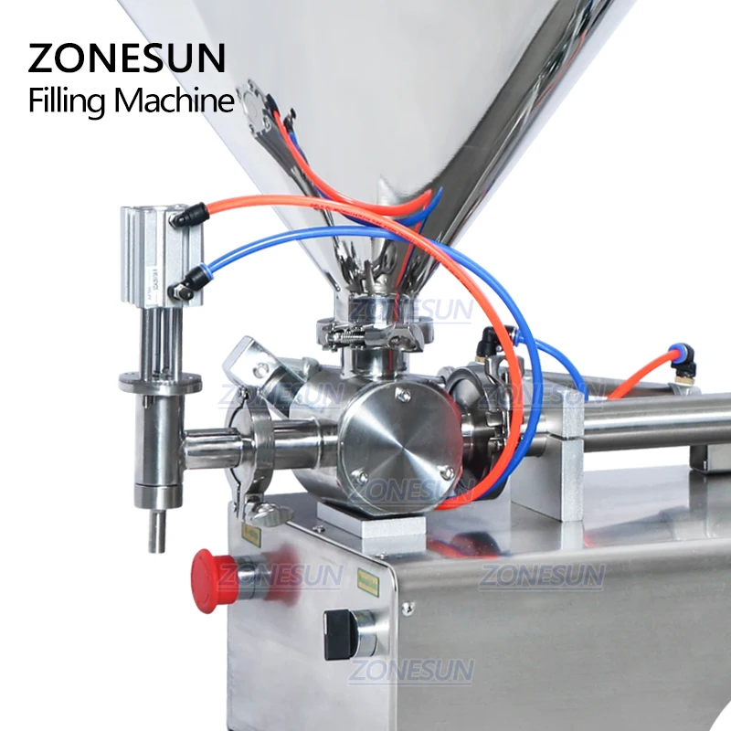 ZONESUN ZS-GTP1 Pressurized Paste Filling Machine for Viscous Liquid Honey Sauce Cosmetic Gel Cream Food Beverage Machinery