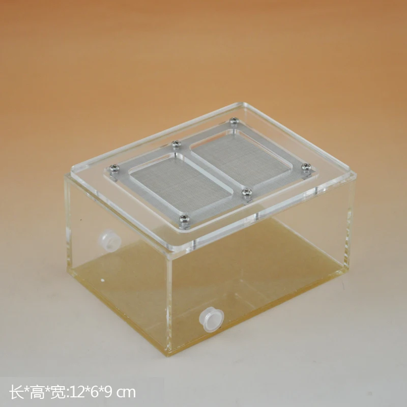 Acrylic with lid feeding box Feeding box Spider box Kun reptile box Ant nest Ant 12*6*9 cm breeding insect breeding box