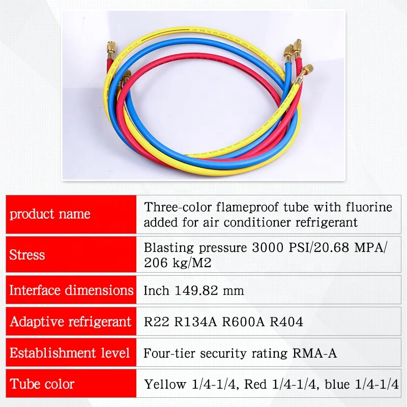 Fluorinated Tricolor Tube Pipe for Automobile Air-conditioning Refrigerator R410 R22 R134a