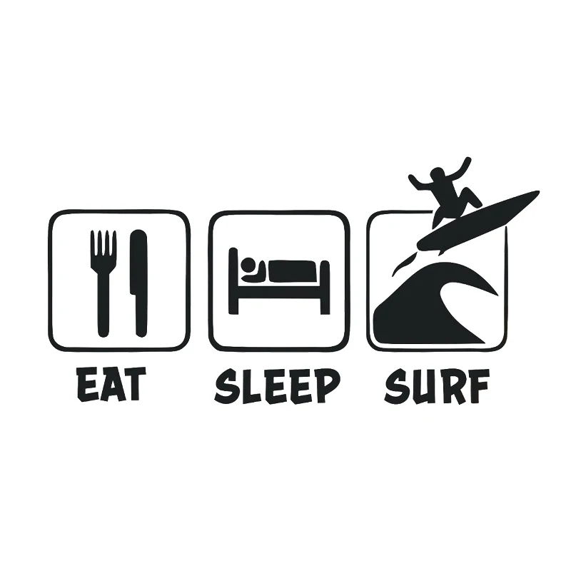 

17 * 8.6cm eating, sleeping, surfing, artistic styling, car windows, bumpers, motorcycle accessories, decorative vinyl car stick