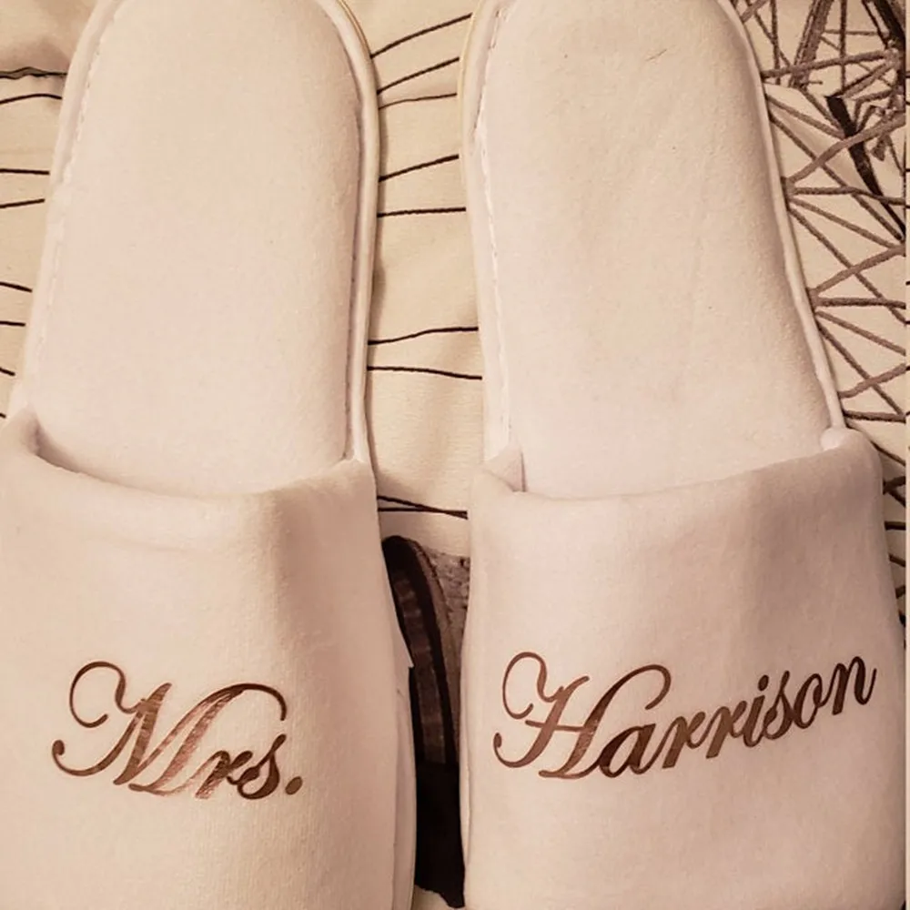 Bride Slippers Bridal Slippers Wedding customize gold Slippers for Getting Ready bachelorette Favors gift maid of honor slippers