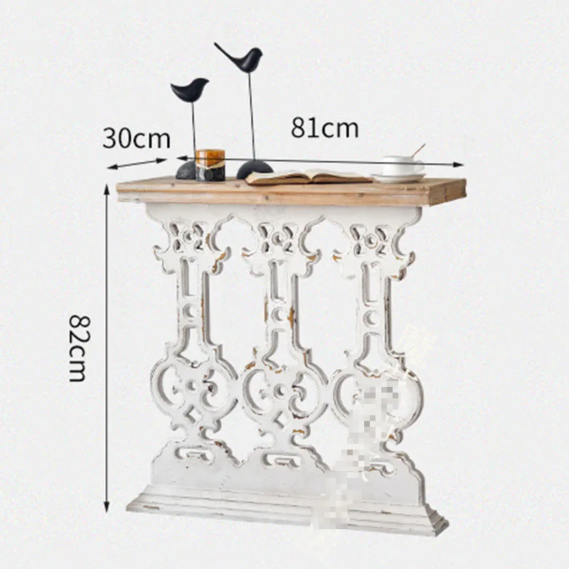 Amerykański Retro Mantelpiece kreatywny rzeźbione mały stół ganek, aby stary przypadku Homestay korytarz dekoracji bocznej Rack