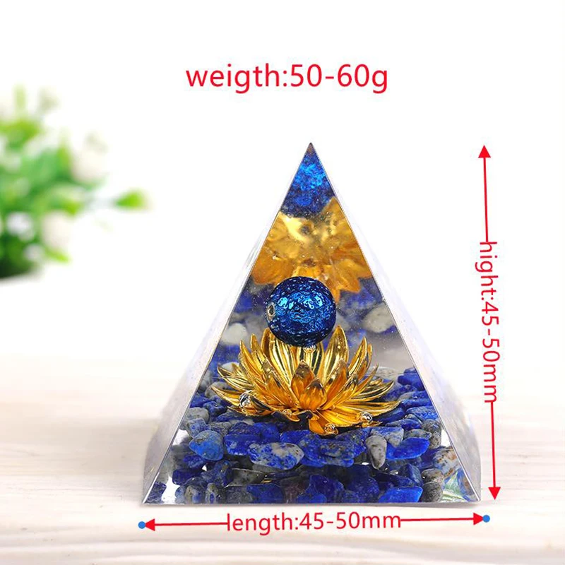 1pc Generator Pyramid Peridot Natural Crystal Energy Amethyst Reiki Healing Stone Chakra Resin Pyramid Meditation Tool Room Deco