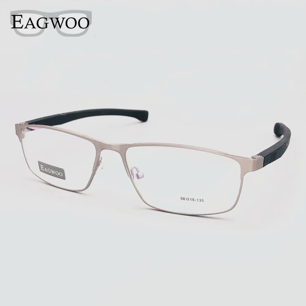 Gafas deportivas magnéticas para hombre, lentes de Metal con borde completo, montura óptica, gafas graduadas para miopía, patillas extensibles