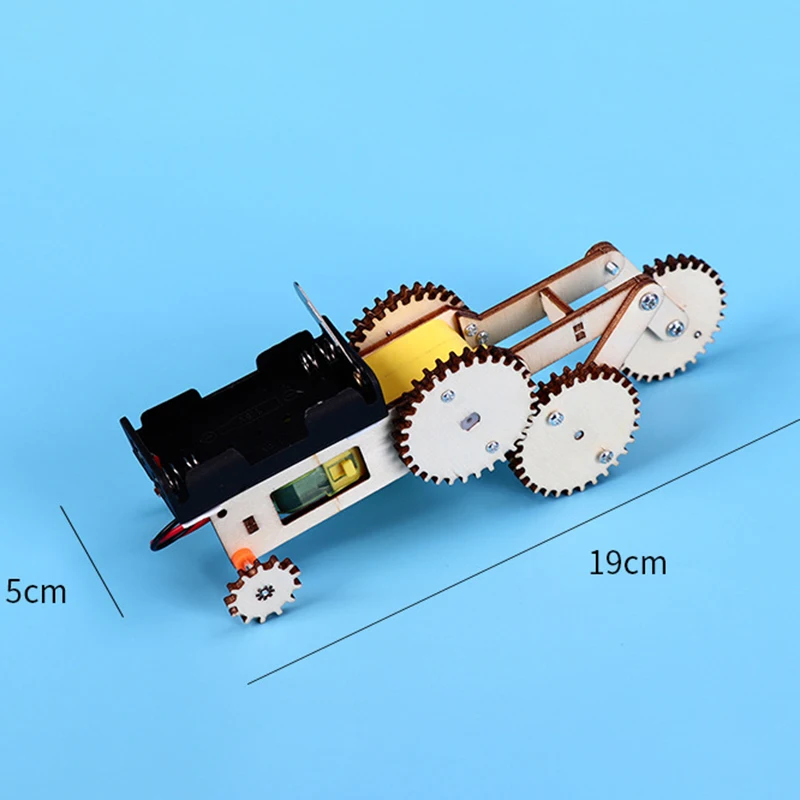 1Pcs Kreative Elektrische Getriebe Runde Reise Auto Wissenschaft Technologie Erfindung Montage Blöcke Spielzeug DIY Student Wissenschaft Modell Spielzeug