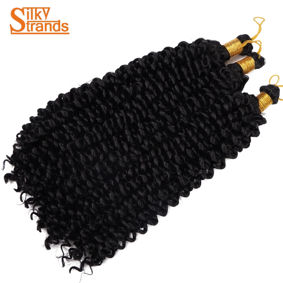 Extensiones de pelo sintético de ganchillo para mujer, mechones sedosos ombré, ondulado al agua, rizado a granel, trenzado, bohemio